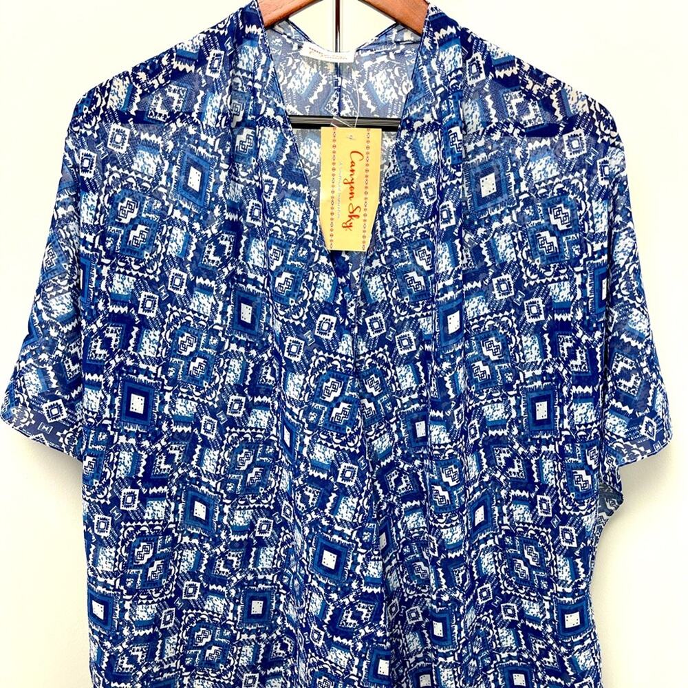 Canyon Sky Indigo Scarf Poncho One Size NWT